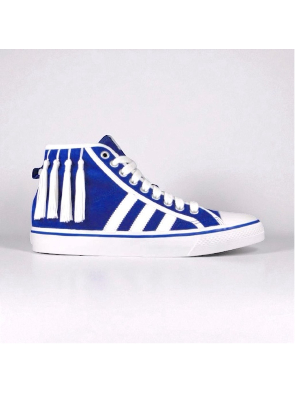 adidas Originals Nizza Hi “Tassels” by Jeremy Scott in Royal Blue Suede US 9.5